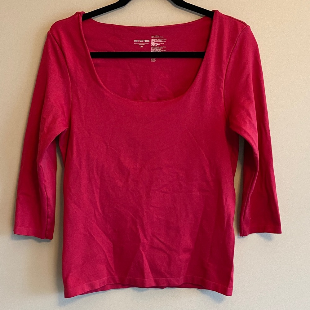 Women's Pink Scoop Neck Top